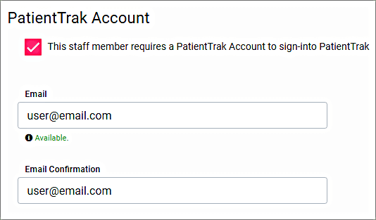 PatientTrak Account