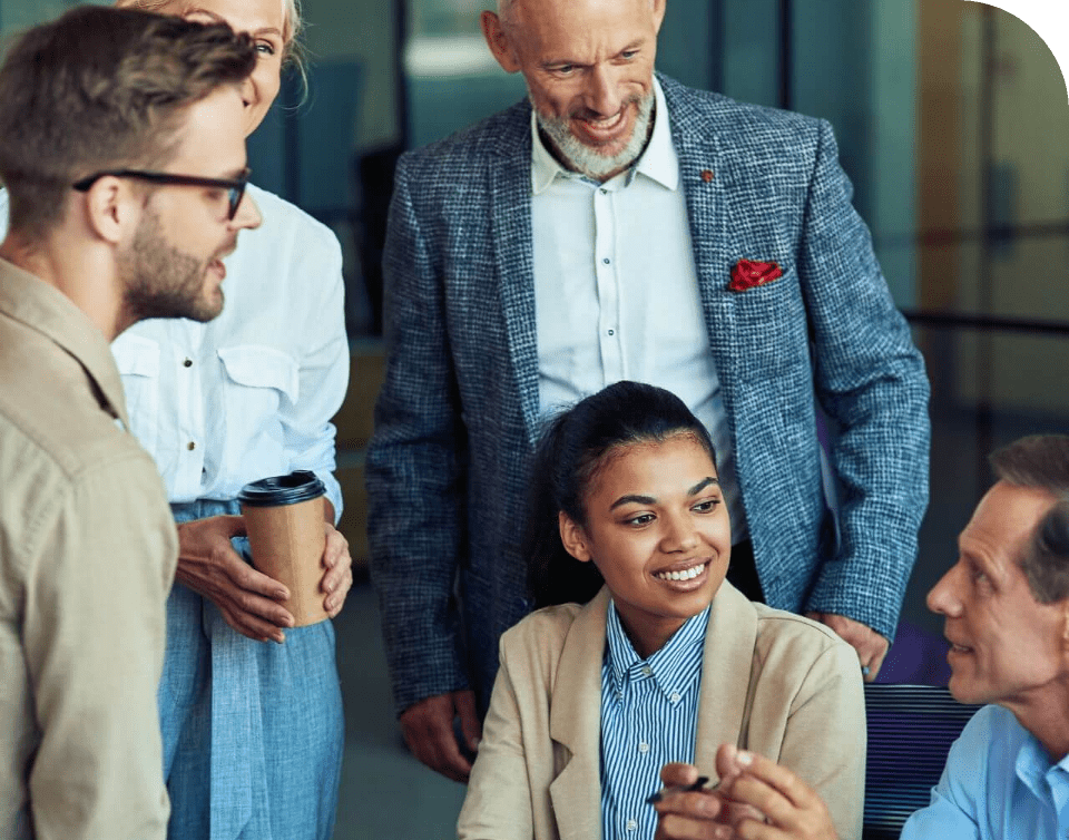 Group discussion between employees