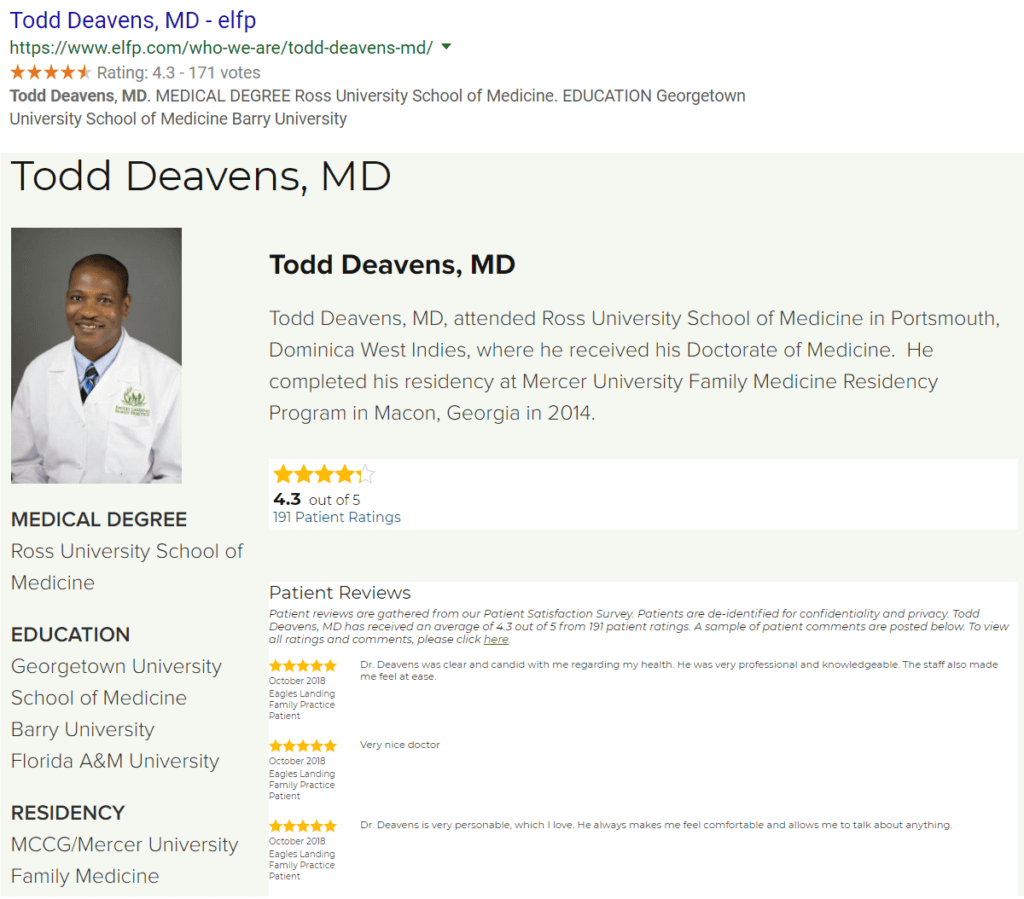 Physician Rating Profile