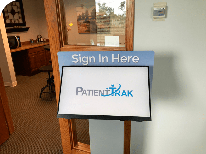 PatientTrak’s sign-in system kiosk