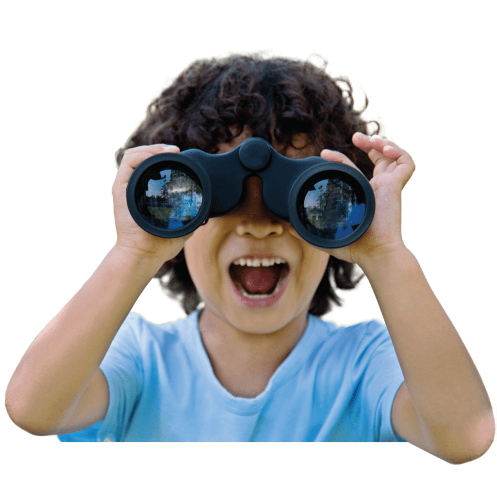 boy with binoculars